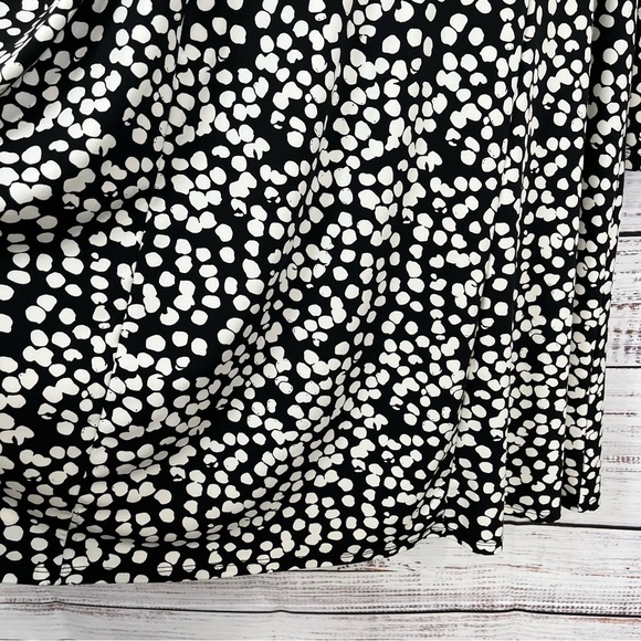 Ellos Black Geometric Print 3/4 Sleeve Shift Dress NWOT - Picture 4 of 14